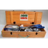 A Jaques of London badminton set in wooden box