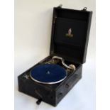 A Dulcetto cased gramophone, working, made in England,