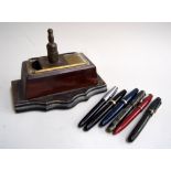 A MabieTodd 'Swan' fountain pen; a Parker Vacumatic;a Watermans fountain pen; Parker fountain pen;