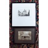 Local interest: Broad Street, Lyme Regis, etching, signed indistinctly in pencil,