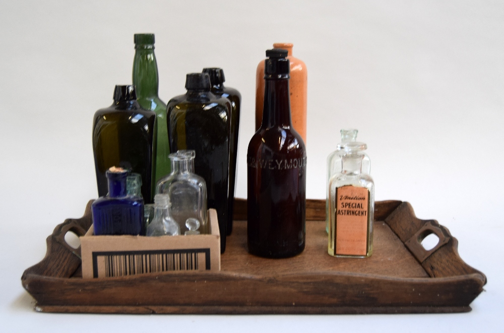 A number of early glass bottles including J. - Image 2 of 2