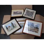 A large number of prints and pictures including a number of watercolours of European scenes and a