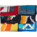 A selection of scarves to include three squares by Leonardi,