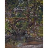 Montague Leder (1897- 1976, British) Devils Bridge Wales, oil on canvas,