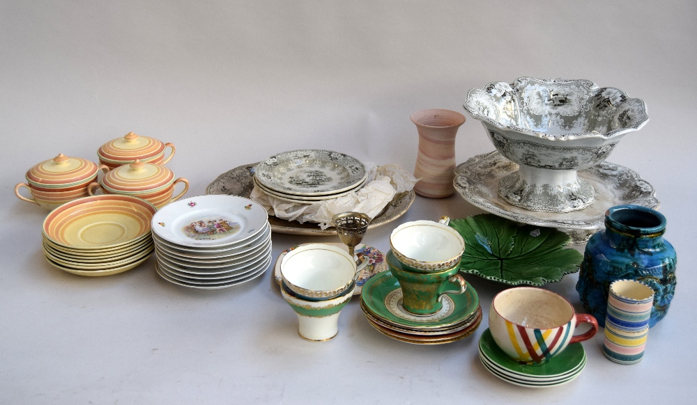 A quantity of ceramics to include Grays Pottery and Rosenthal saucers,