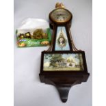 A Seth Thomas banjo wall clock inset with portrait of George Washington and his house Mount Vernon,