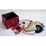 A 7" vinyl record carry case with 45r.p.m.