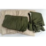 Pair of olive green linen curtains,