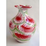 A large Murano style glass vase,