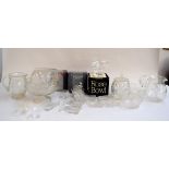 Cut glass dishes and jugs, Dartington Crystal glasses,