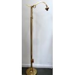 Brass standard lamp with reeded column