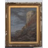 Early 20th Century English School, Along the Cliffs, oil on canvas, framed,