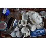 A mixed lot of ceramics, cut glassware and other items to include pieces by Aynsley,