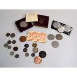 A small collection of coins to include 1951 Festival of Britain (Boxed); 1946,