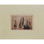 Late 19th Century School, Ships in an Eastern Harbour, print, framed,