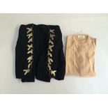 Vintage black bolero cardigan embroidered with wheatsheafs in gold metal thread and sequins