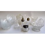 A selection of crystal cut glass to include twelve trifle bowls with cherry/leaf decoration to the