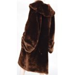 1950s beaver fur coat, shawl collar, deep cuffs lovely rich colour,