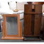 A vintage Corbys trouser press and a pin toilet mirror