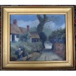 E Catchpole, A Country Lane' signed bottom right, 22 x 26cm,