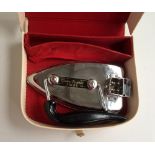 Falks Globetrotter travel iron (1950s/60s) in cream leatherette case