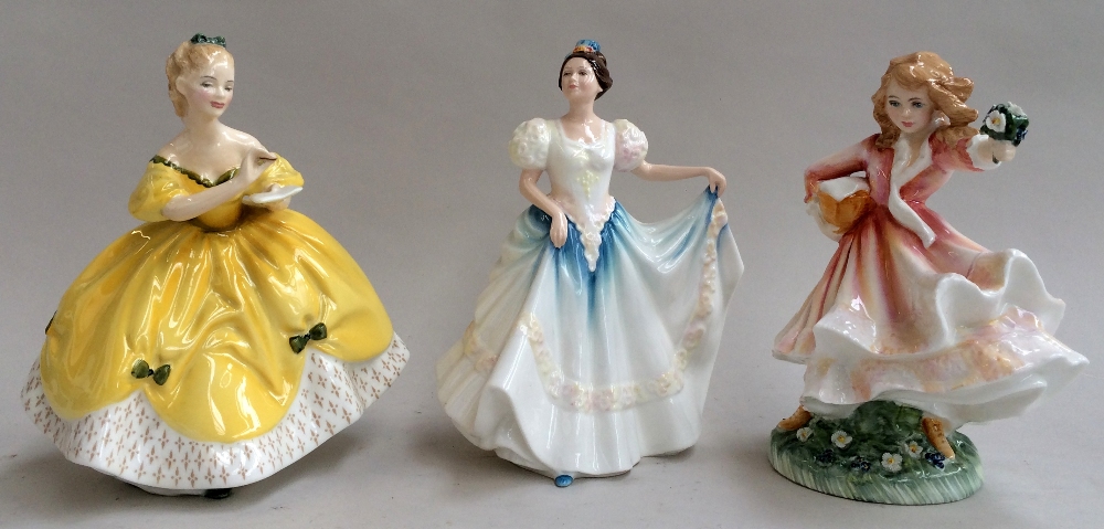 Three Royal Doulton figuries; 'The Last Waltz' HN 2315, `Daddy`s Joy` HN3294 (number 437),