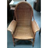 Wicker conservatory chair with domed back