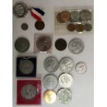 A quantity of commemorative coins, including Elizabeth II DG REG FD 1977,