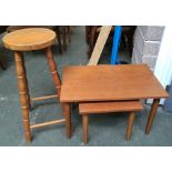 A mid century side and occasional table,