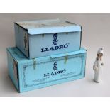 A set of three Lladro figurines, two in original boxes; No.5050 'Ballerina' 31cmH, No.