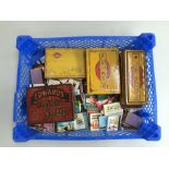 A quantity of tobacco tins and matchstick boxes, including 'Edward's Desiccated Soup',