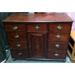 A mahogany sideboard with marquetry and satin wood inlay.