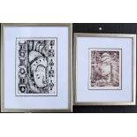 Two 20th century lino cuts,