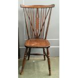 An early 20th century Windsor style stick back chair