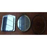 Three small mirrors, two free standing,