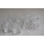 A lot of six cut glass whiskey tumblers,