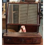 mahogany toilet mirror with reeded supports and a small bookshelf