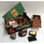 A mixed lot to include wooden chess set and board, Indian boxes, wooden biplane,
