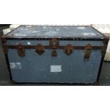 A large travel trunk,