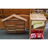 A wicker bedside table with two shelves, 74cmH,