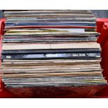 A box of over 50 LPs, mostly classical,