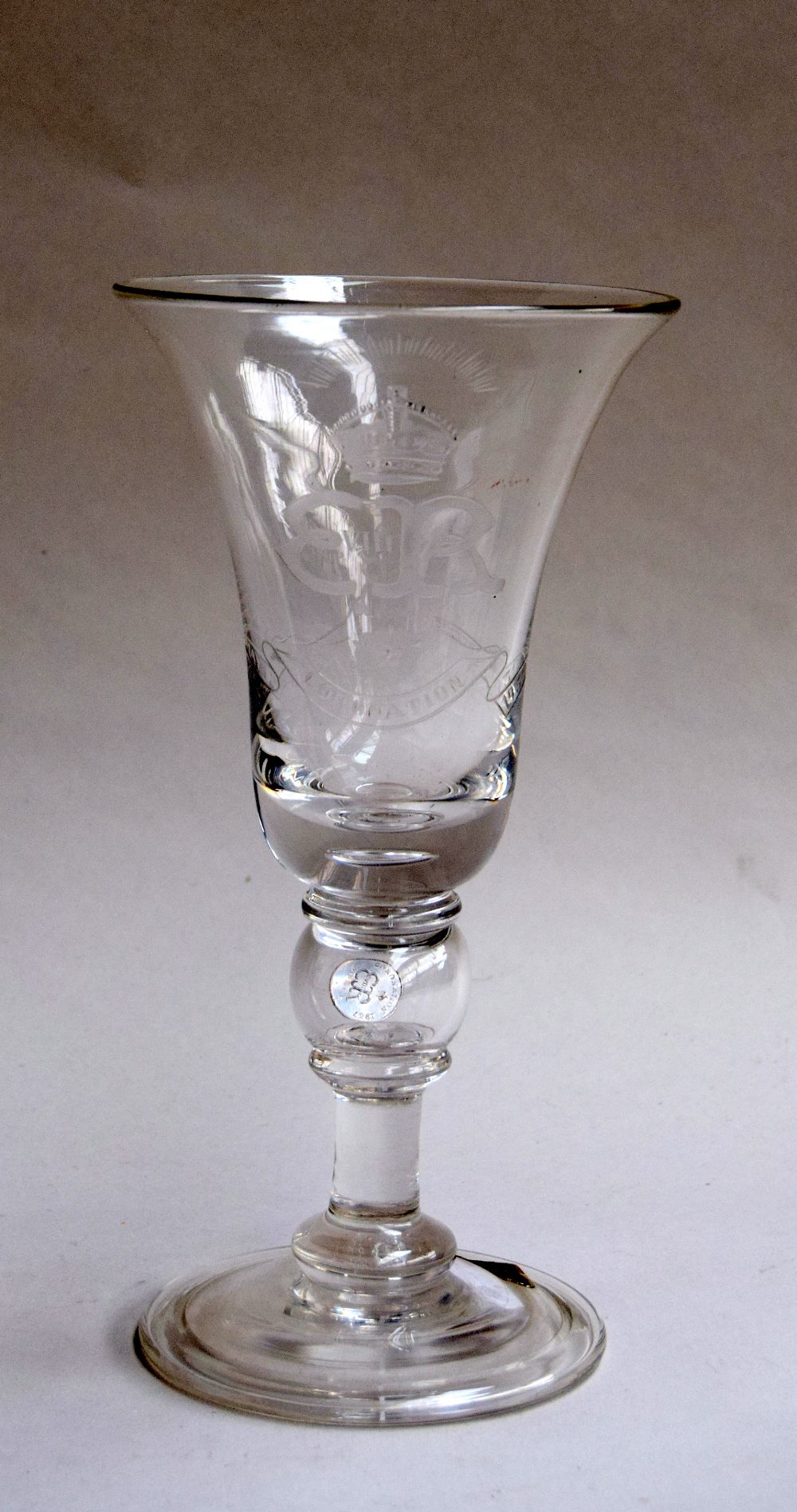 A 1937 Royal Brierley Coronation crystal glass goblet for King Edward VIII in the 18th Century