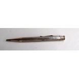 Silver propelling pencil by Yard - O - Led with pocket clip, London hallmark, JM&C,