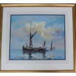 Gerald Robert Tucker (1932-2016), 'A ship at sea', watercolour, signed lower left, 45.