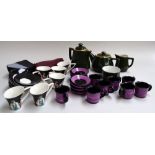 Two sets of coffee cans and saucers (6 art deco cups, 8 'Liberty in Depth' cups),