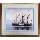 Gerald Robert Tucker (1932-2016), 'Three boats at rest', watercolour, signed lower left,
