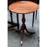 A small mahogany tripod table,