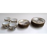 A Chinese tea set of four cups, six saucers,