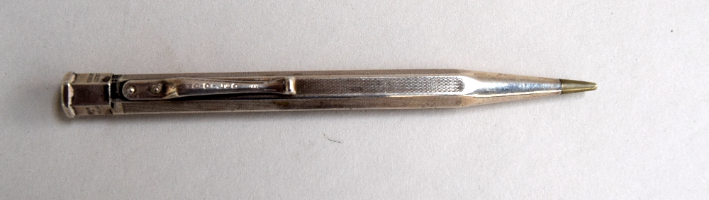 Silver propelling pencil by Yard - O - Led with pocket clip, London hallmark, JM&C, - Image 2 of 2