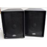 A pair of Peavey EuoSys 800 4 Ohm passive PA speakers,